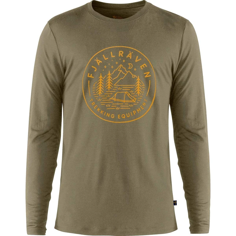 FJALLRAVEN F87000-622 Abisko Wool Tältplats LS M Light Olive XS