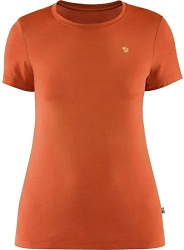 FJALLRAVEN Women's Bergtagen Thinwool T shirt, Hokkaido Orange, M UK