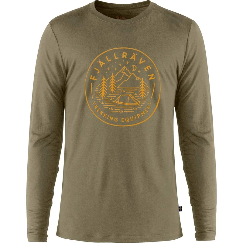 FJALLRAVEN F87000-622 Abisko Wool Tältplats LS M Light Olive XL