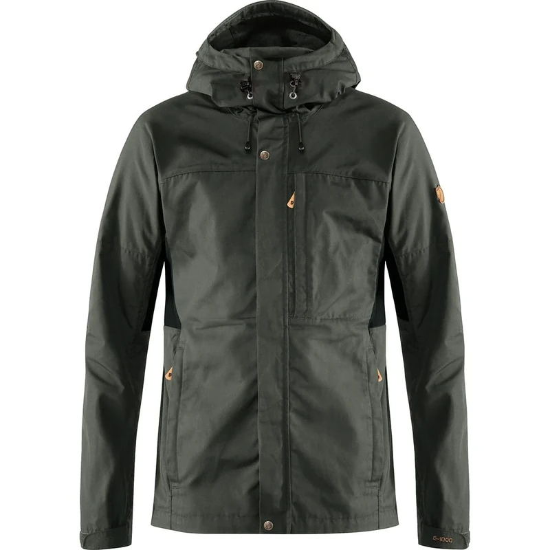 FJALLRAVEN Men's Kaipak M Hooded Jacket, Dark Grey/Black, L