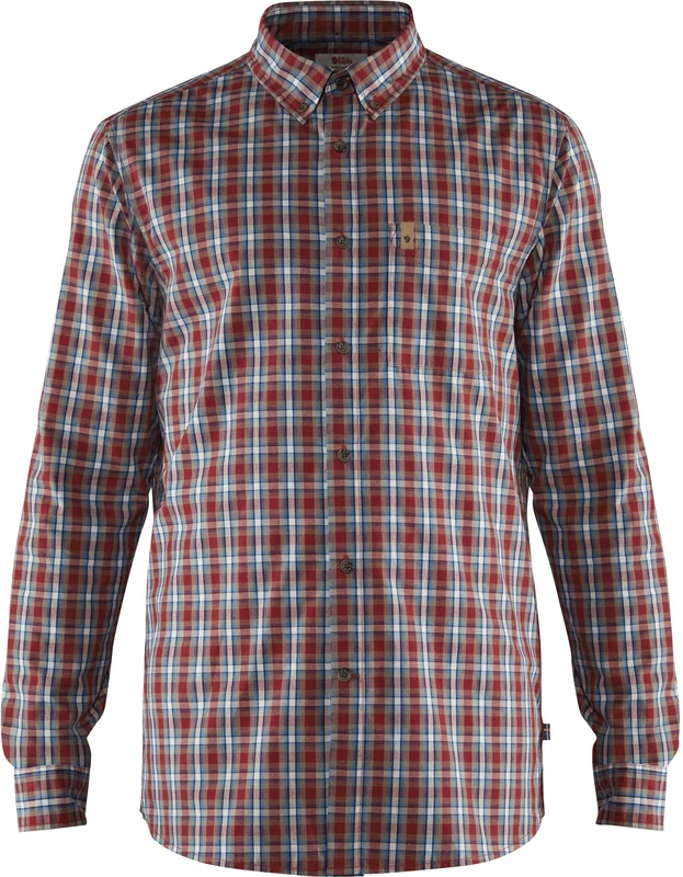 FJALLRAVEN Men's Övik Ls M T Shirt, Deep Red, M-L UK