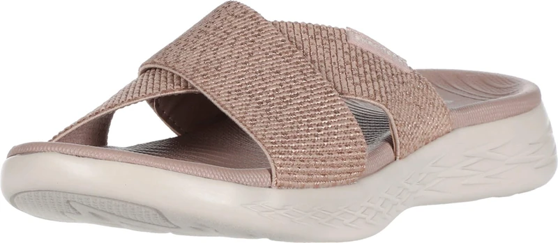 Skechers Women's On-the-go 600 - Glistening Slide Sandal,Rose Gold,7 UK Wide