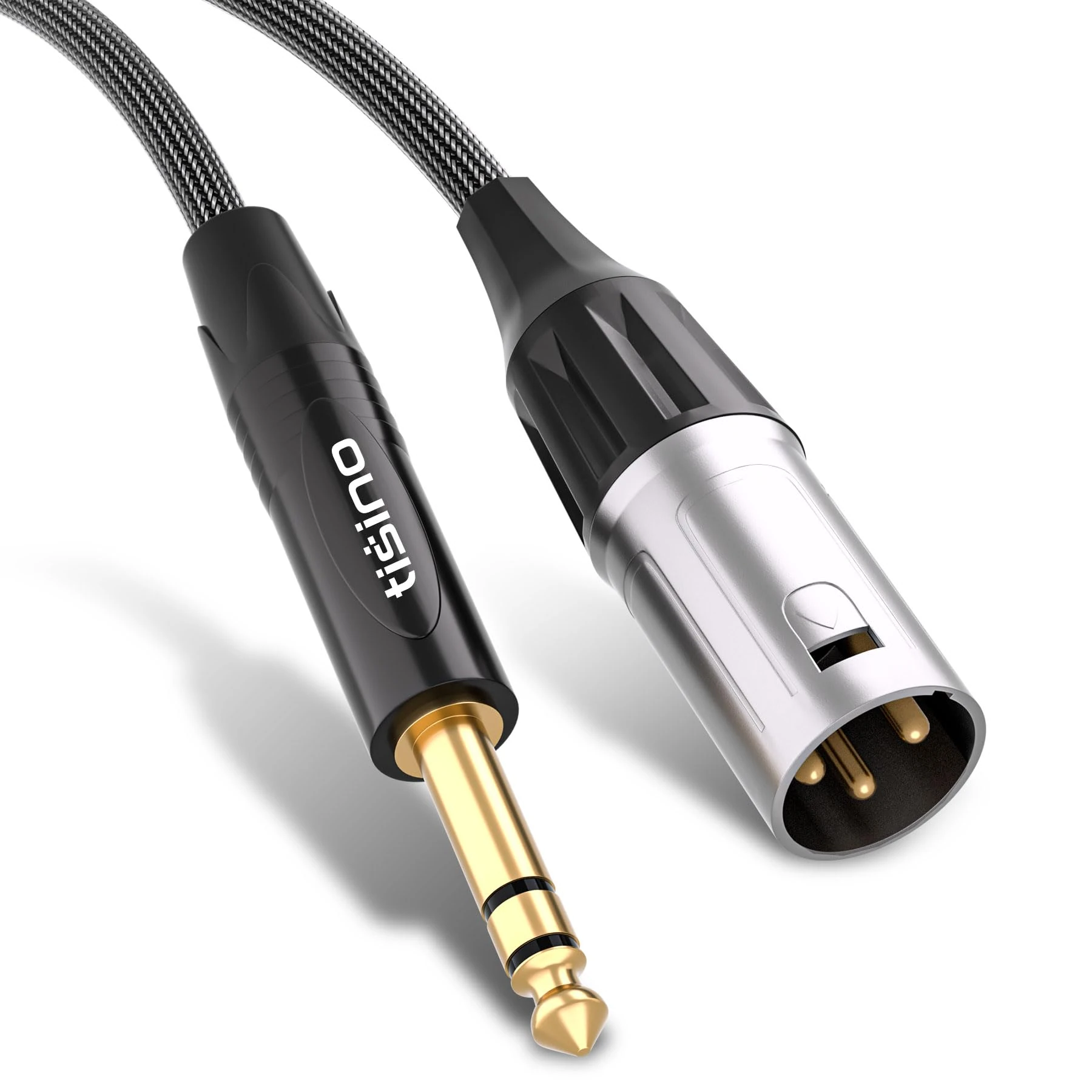 Tisino Male XLR to Jack Cable, Balanced 6.35mm TRS to XLR Male Lead for Speakers, Mixer, Audio Sound Consoles, Power Amplifier - 1m