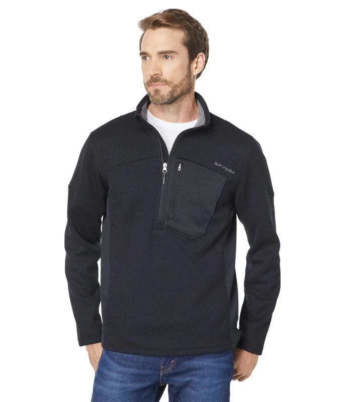 Spyder Active Sports Mens Bandit Half Zip, Black, Medium