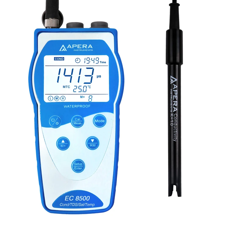 Apera Instruments EC8500 Portable pH/Conductivity/TDS/Salinity Meter Kit