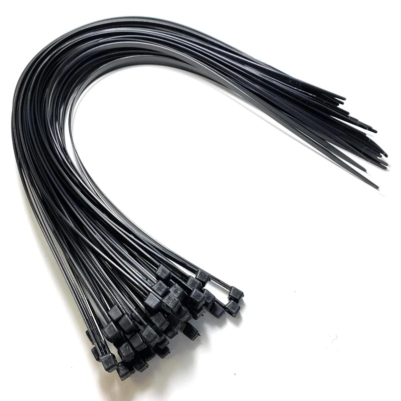On1Shelf Cable Ties Black 450mm x 4.8mm - 50-Pack Heavy Duty Long Black Cable Ties - 17.7-Inch Nylon Zip Ties - Strong Nylon Fasteners for Industrial and Home Use