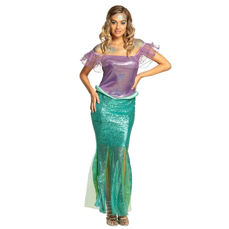 Boland - Mermaid Princess Costume Long Dress for Women Mermaid Mermaid Underwater World Fancy Dress Theme Party Carnival
