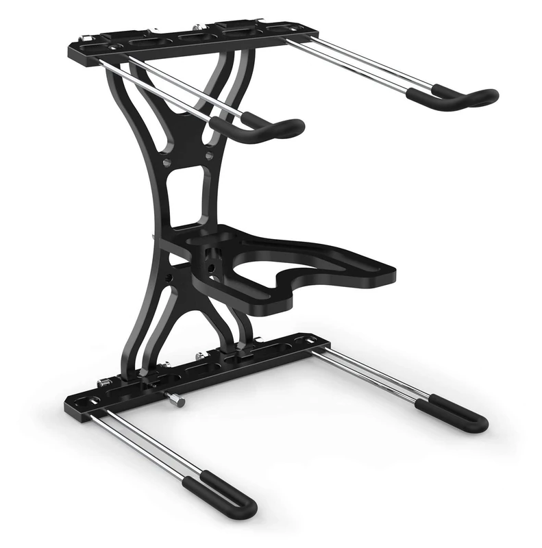 Audibax 10157145 , TOP-10, Laptop DJ Stand, Removable Tray, Black and Grey, Height 27 cm, Folding Structure, Made of Aluminium, Carry Bag Included