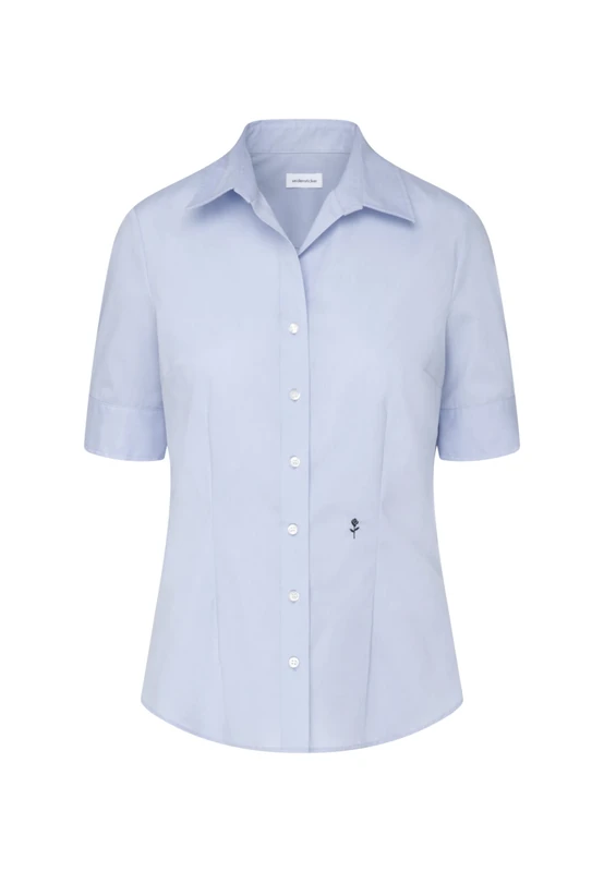 Seidensticker women's blouse - shirt blouse - non-iron - slim fit - short sleeve - plain - 100% cotton