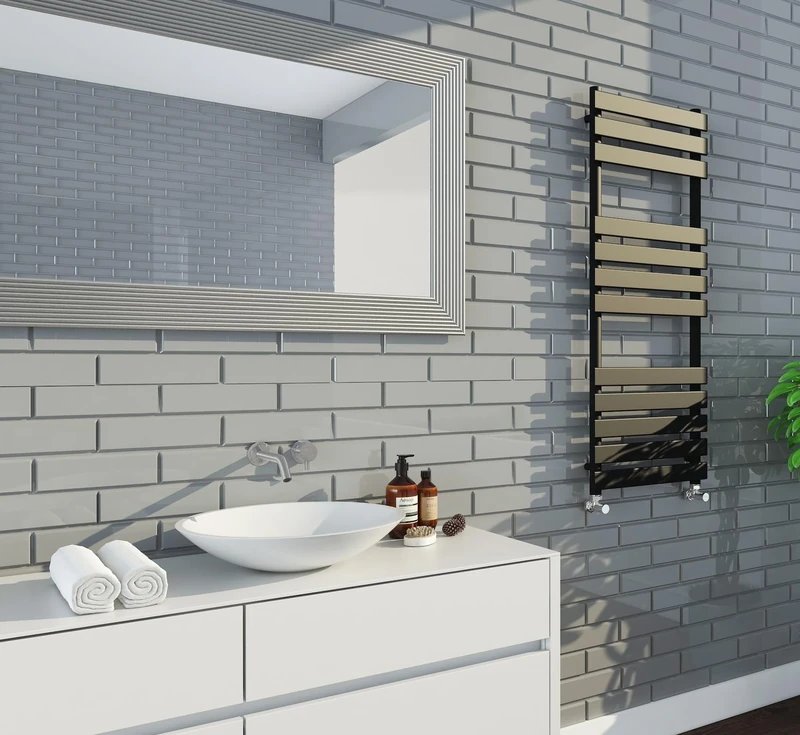 Keenware KTW-233 Hoxton Bathroom Towel Warmer Radiator, Black