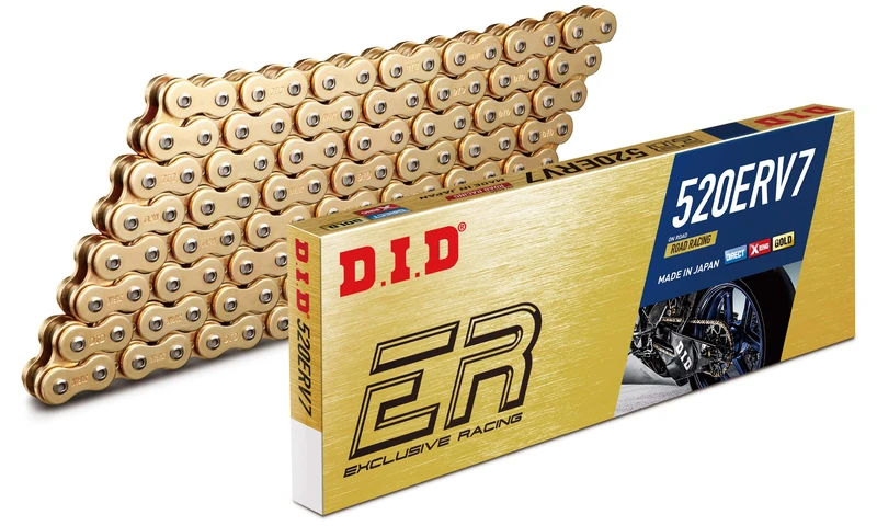 DID (520ERV7118ZB) Gold 118 Link High Performance ERV7 Series X-Ring Chain with Connecting Link
