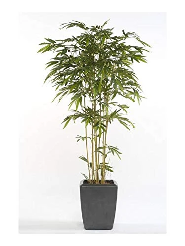 artplants.de Silk bamboo SADASHI, natural stems, 7ft/205cm - Tall artificial bamboo plant/Fake bamboo tree