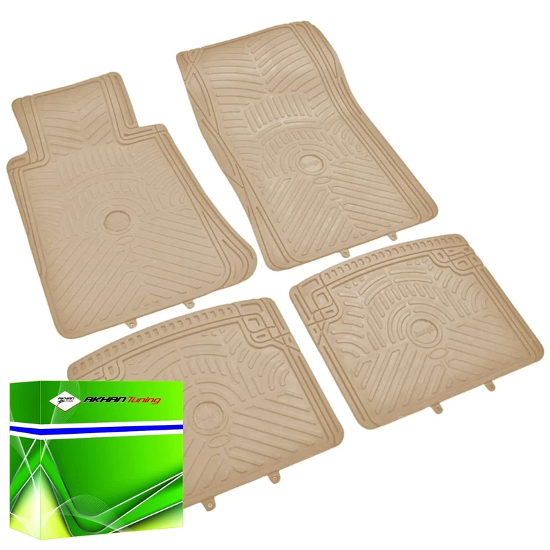 DK0202 Rubber Car Mats 4-Piece Beige - Image 1