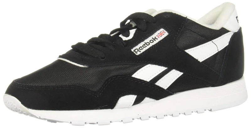Reebok Women's Cl Nylon Low-Top Sneakers, Black/Black/White, 4.5 UK