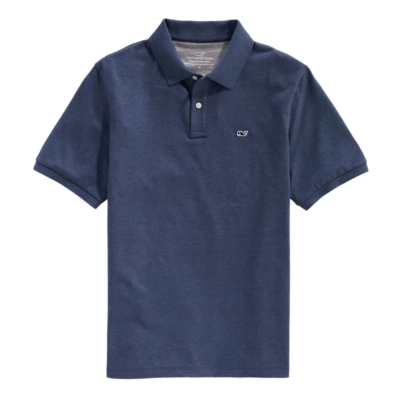 Vineyard Vines Men's Edgartown Short Sleeve Pique Polo Shirt, Deep Bay, Medium