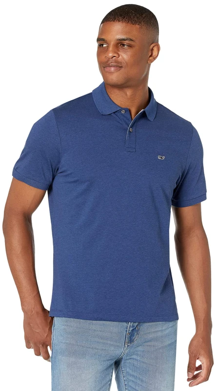 Vineyard Vines Men's Edgartown Pique Polo Shirt, Deep Bay, Large