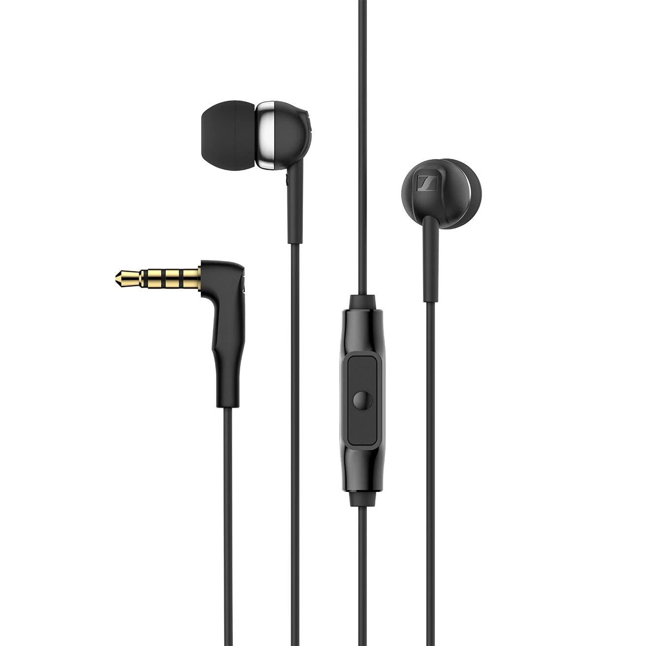Sennheiser CX 80S In-ear Headphones with In-line One-Button Smart Remote – Black