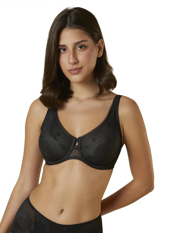 Triumph Womens Wild Rose Sensation W01 Minimizer Bra, Black, 40DD UK