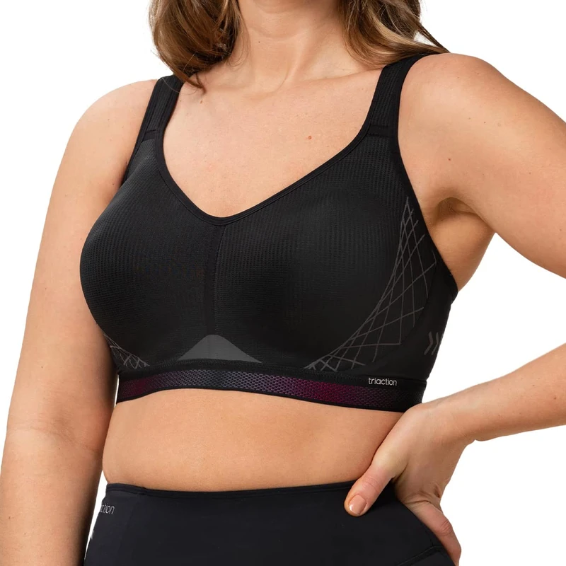 Triumph Womens Triaction Cardio Flow Ex Racerback Sports Bra, Black, 32C UK