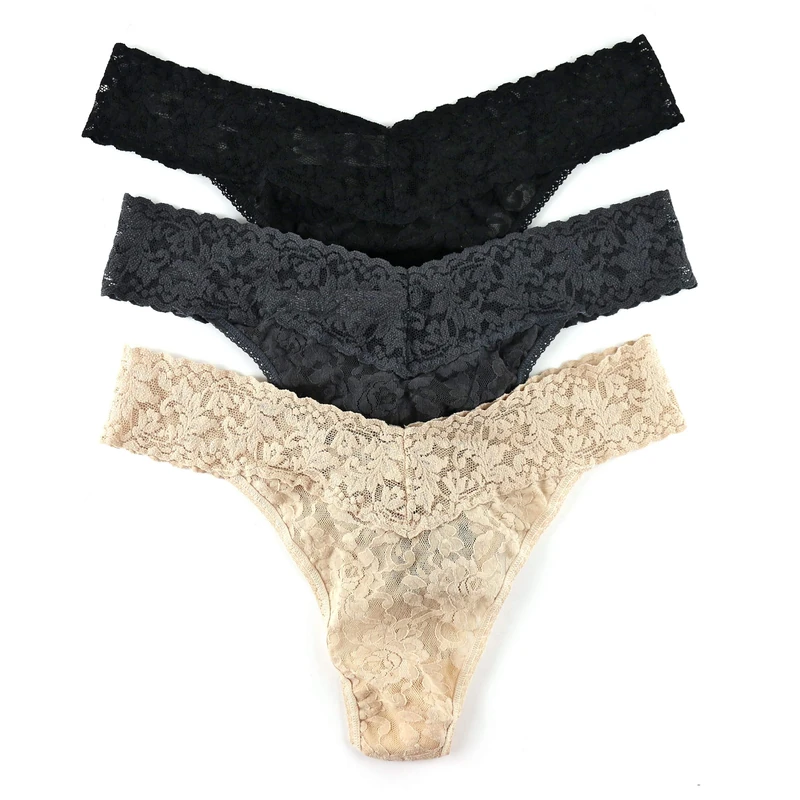 Hanky Panky Original Rise 3 Pack- One Size - Black, Granite, Chai