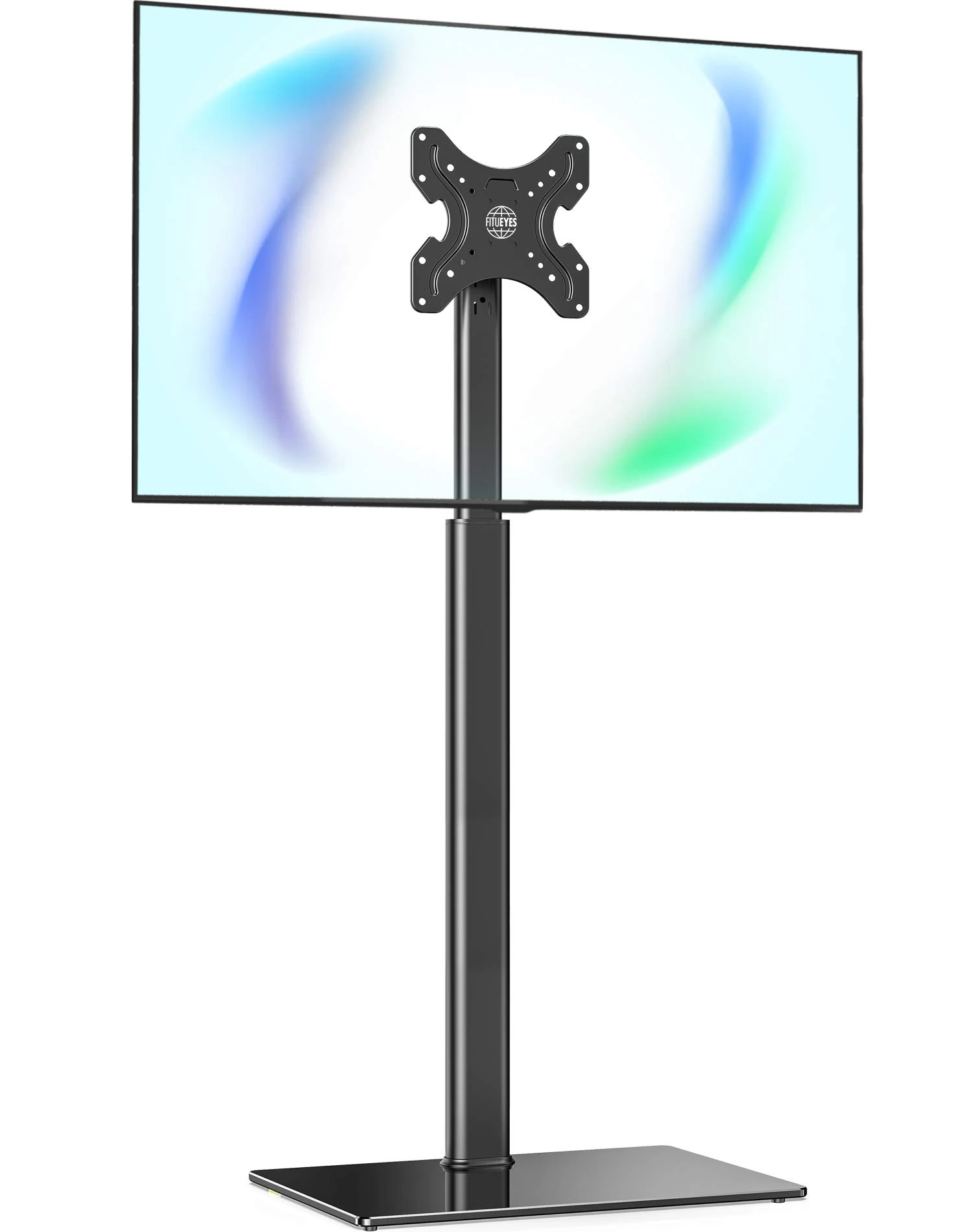 FITUEYES TV Floor Stand for 19-42 Inch TV, Universal Corner TV Stand, Tilt Swivel & Height Adjustable, Tall Black TV Stand Replacement, Max. VESA 200x200mm Holds 35kg