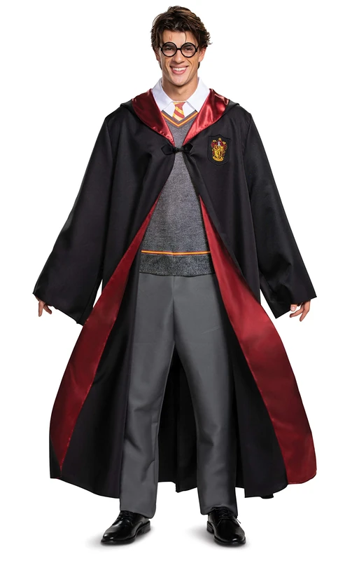 DISGUISE 107549T Harry Potter Deluxe Adult Sized Costumes, Black & Red, Medium