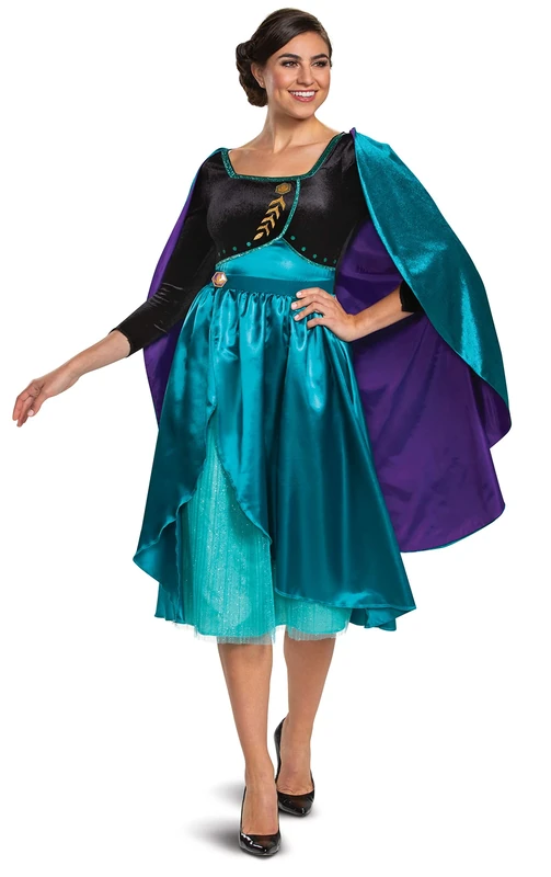 Disguise Womens Frozen 2 Queen Anna Dress Deluxe Adult Costume - green - L