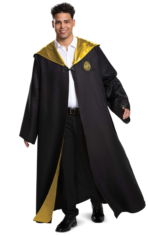 DISGUISE Women's Hogwarts Robe Deluxe Costume Outerwear, Black & Gold, XXL