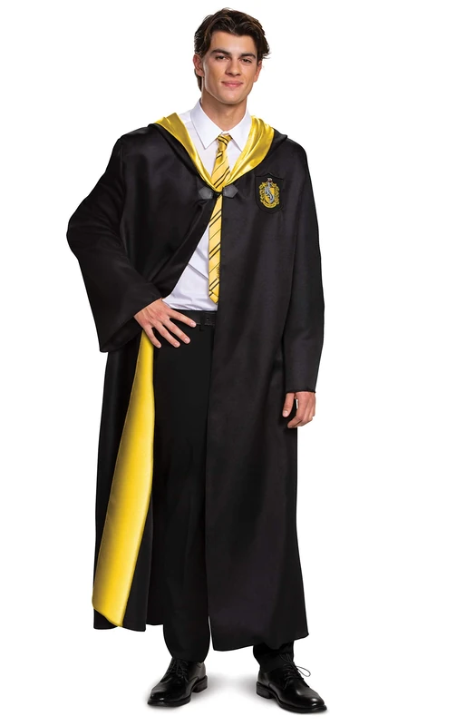 DISGUISE unisex adult Hufflepuff Costume Outerwear, Black & Yellow, Extra Small 14-16 US