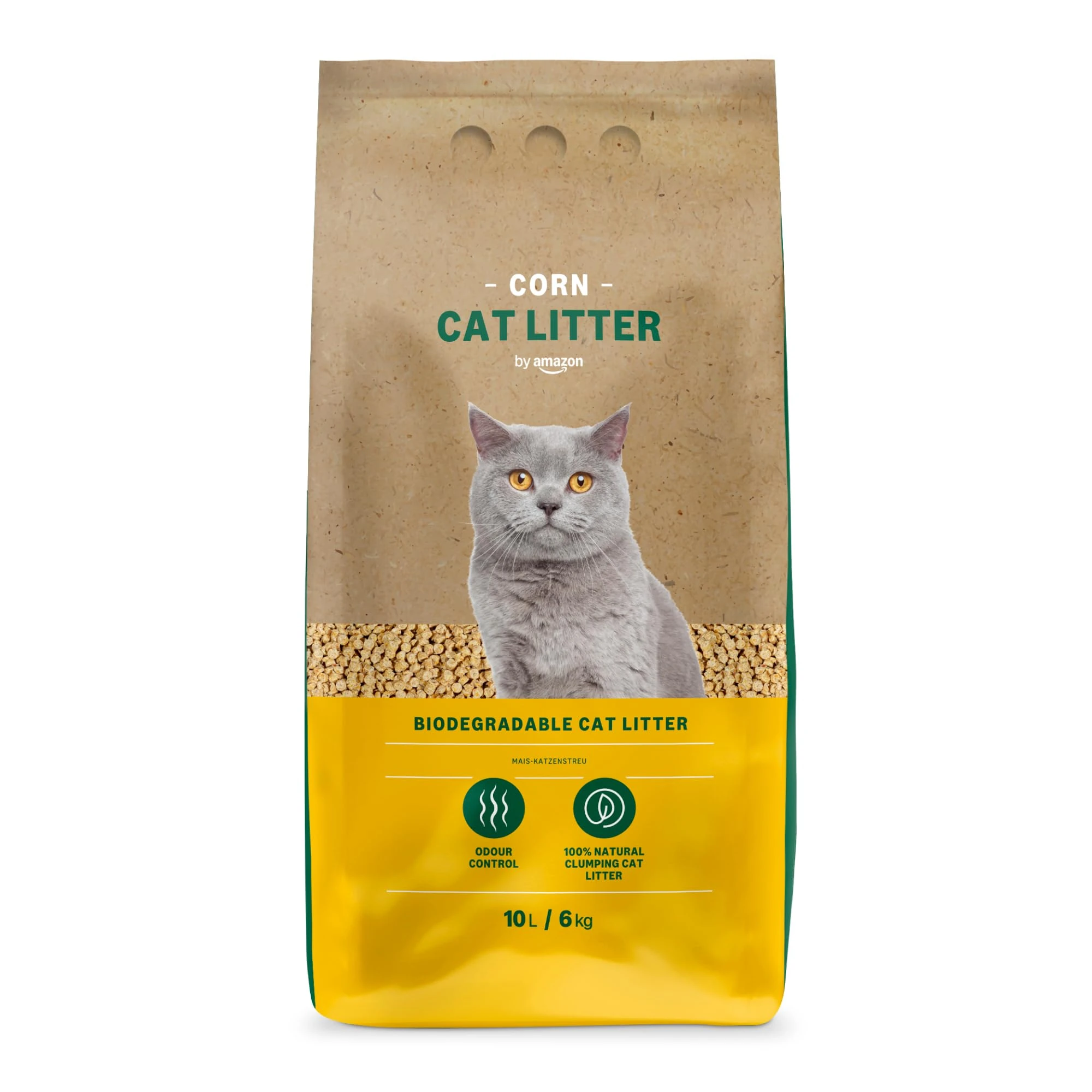 by Amazon Clumping Corn Cat Litter, Unscented, 10 L (Pack of 1) (Previously a Lifelong brand, same product)