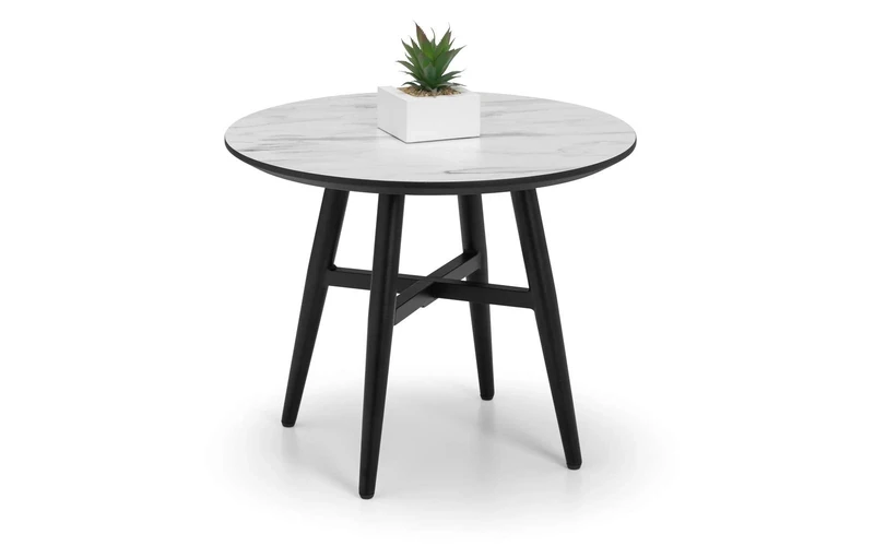 Julian Bowen Firenze Lamp Table - White Marble - Luxurious and Modern Accent Table for Any Room