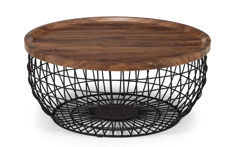 Julian Bowen Smithson Storage Coffee Table - Walnut/Black Tables