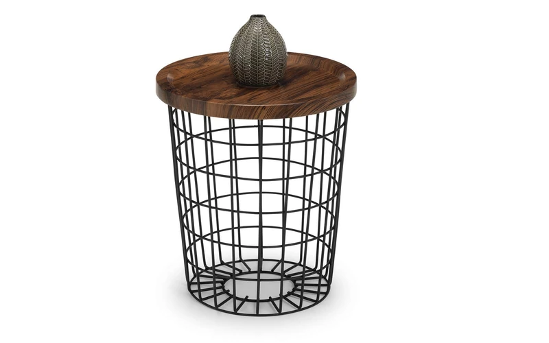 Julian Bowen Smithson Storage Lamp Table, Walnut/Black