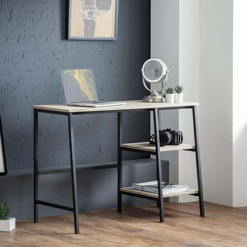 Julian Bowen Tribeca Desk - Black/Sonoma Oak Desks