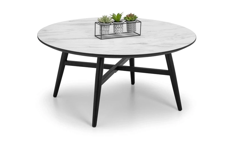 Julian Bowen Firenze Coffee Table - White Marble/Black Tables
