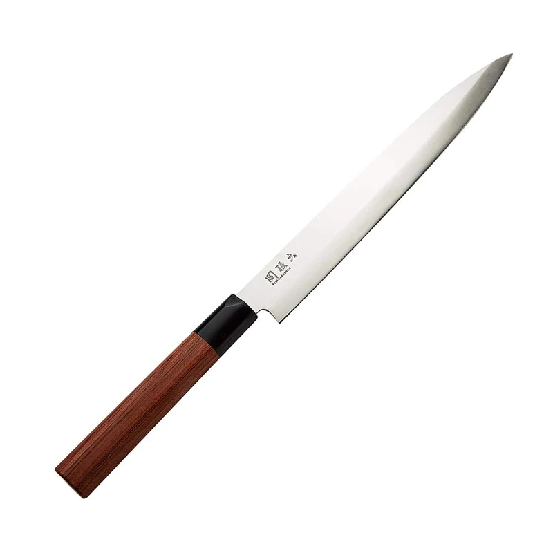 Kai Seki Magoroku Redwood Yanagiba 21.0 cm Blade Length - 1K6 Stainless Carbon Steel with 57 (±1) HRC - high-Gloss Polished Blade - pakkawood Redwood - Handcrafted in Japan