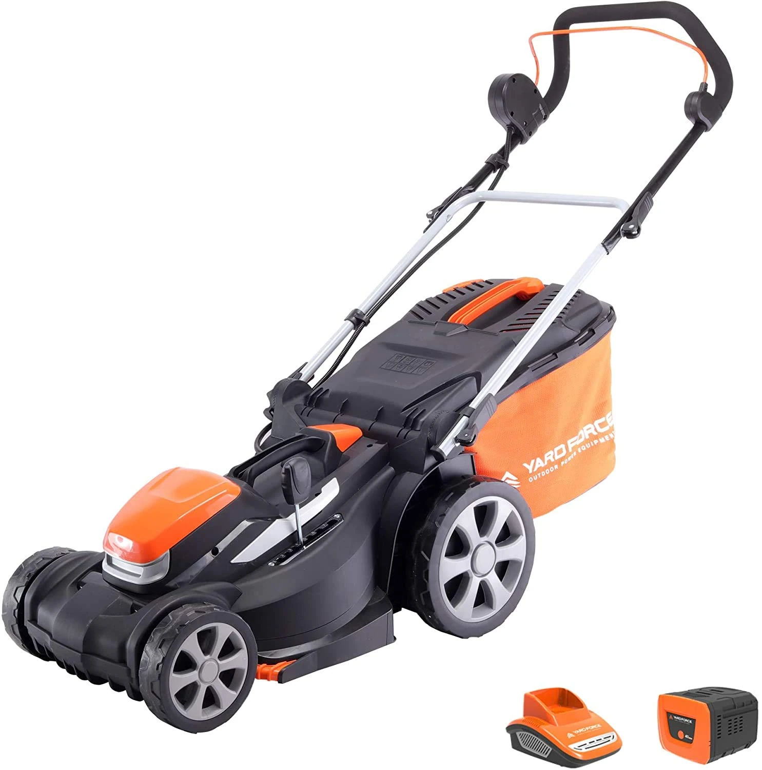 Yard Force Wireless Rotary Lawnmower 37 cm with 40V Lithium-Ion Battery and LM G37A Fast Charger