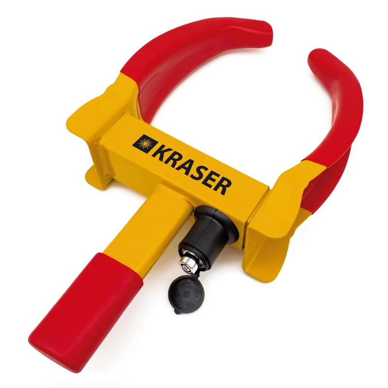 KRASER WA820 Heavy Duty Wheel Clamp Lock, N1 Germany, Adjustable 4-10 in, Anti-Drill Ball, More Visible, Universal Wheel Car Boot Anti Theft Lock Device for Vehicle Truck, Van, Golf Cart, Camper