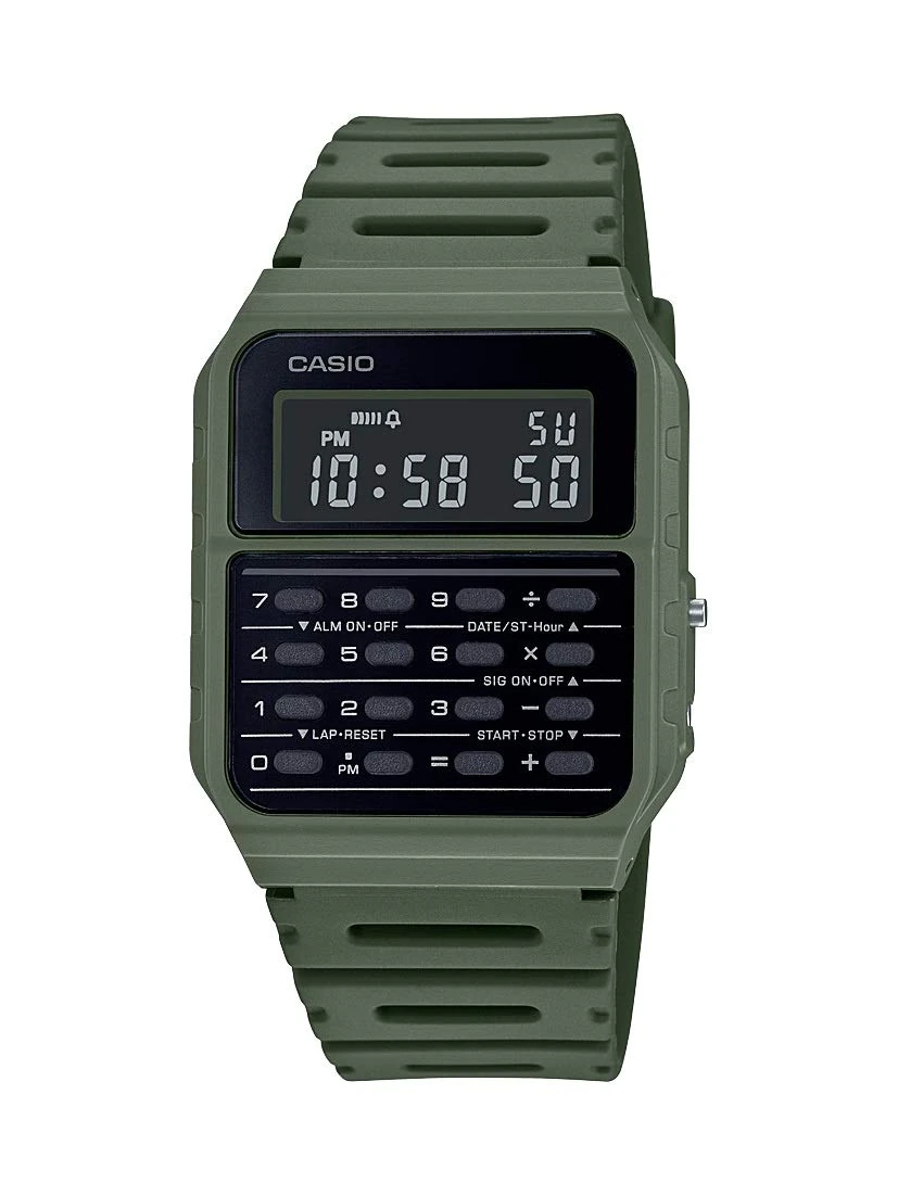 Casio Men's Vintage CA53W-1 Calculator Watch, Green, S, Vintage