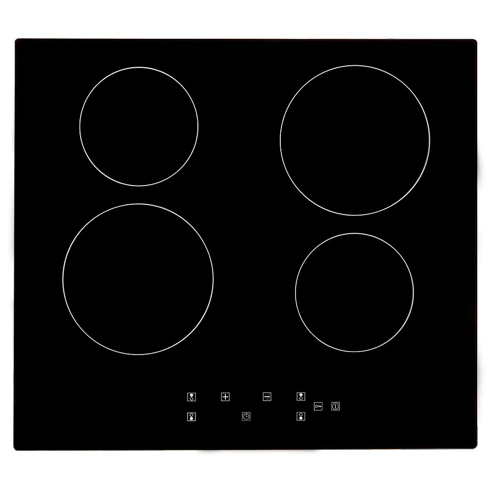 Panana Ceramic Hob 60cm, Electric Cooktop Built-in 4 Zone Black Glass Cooker with Touch Controls