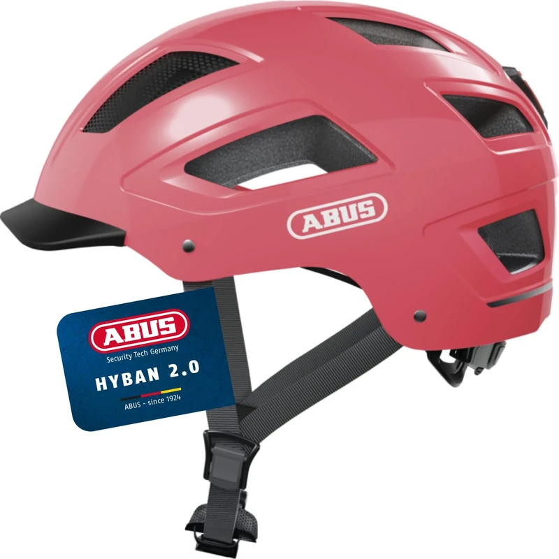 ABUS Hyban 2.0 city helmet - bike helmet with rear light, ABS hard shell, good fit - for men and women