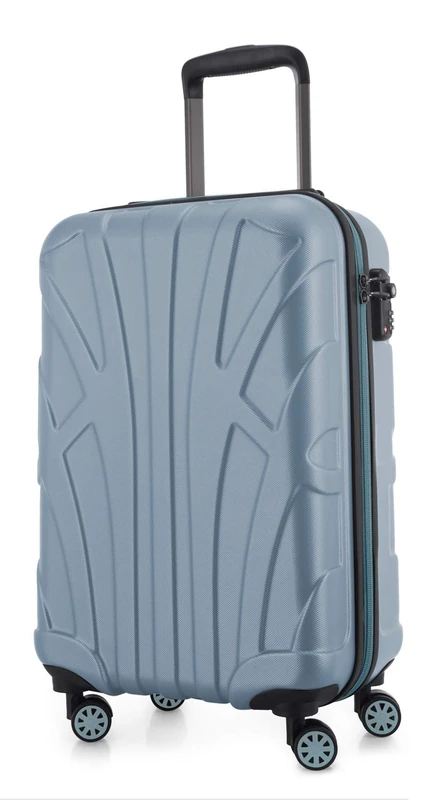 Suitline - Hand Luggage, Carry on Cabin Trolley, Hardshell Suitcase, 100% ABS, 55 cm, 34 liters, Pool Blue