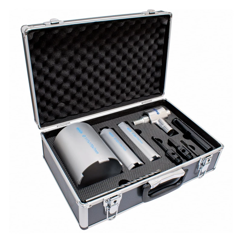 Mexco DCX90 Solid Dry Core Drill - 9 Piece Dust Management Kit, 38-117mm