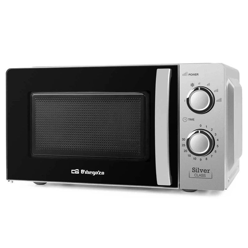 Orbegozo MI 2118 Microwave with 20-Litre Capacity, 6 Performance Levels, Timer up to 30 Minutes, 700 W Power, Steel, Silver