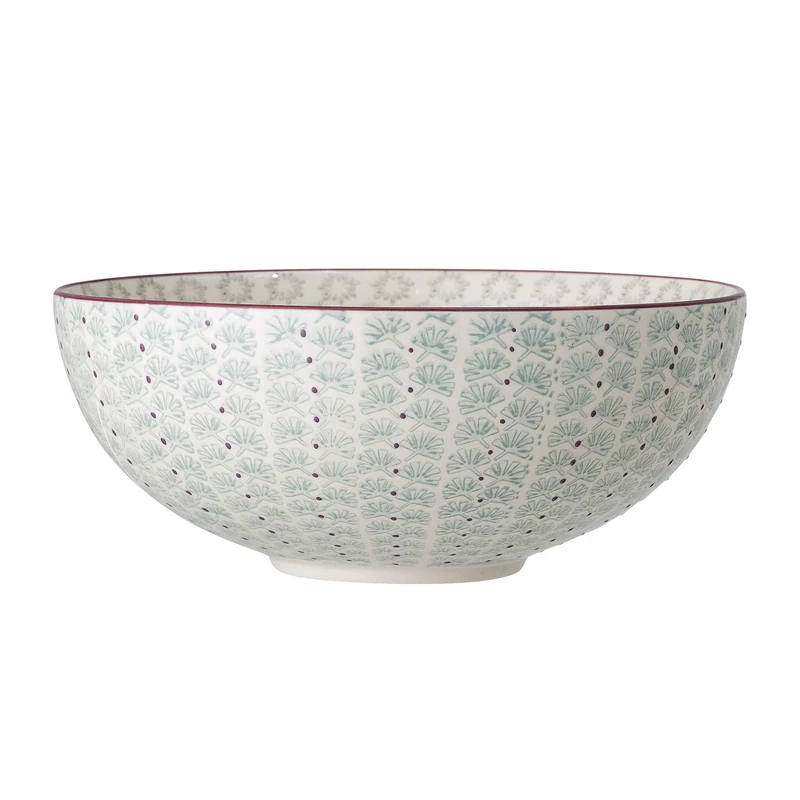 Bloomingville Ceramic Bowl, Green/Grey, 28 cm