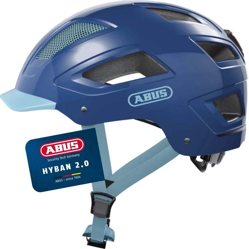 ABUS Hyban 2.0 city helmet - bike helmet with rear light, ABS hard shell, good fit - for men and women
