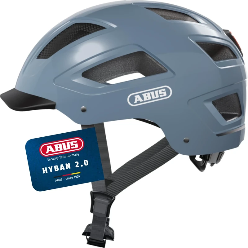 ABUS Hyban 2.0 city helmet - bike helmet with rear light, ABS hard shell, good fit - for men and women