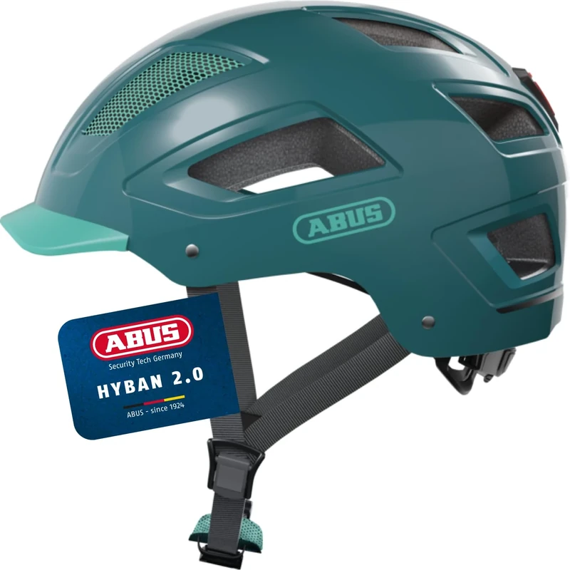 ABUS Hyban 2.0 city helmet - bike helmet with rear light, ABS hard shell, good fit - for men and women