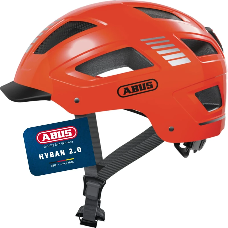 ABUS Hyban 2.0 city helmet - bike helmet with rear light, ABS hard shell, good fit - for men and women