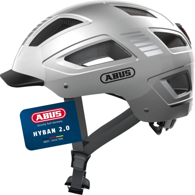 ABUS Hyban 2.0 city helmet - bike helmet with rear light, ABS hard shell, good fit - for men and women